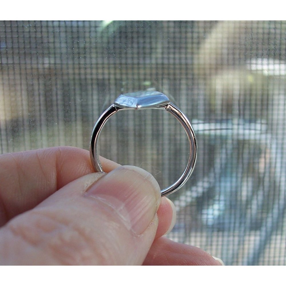 Mystic Shape White Fire Opal Ring .925 Sterling Silver Women's - Picture 6 of 16